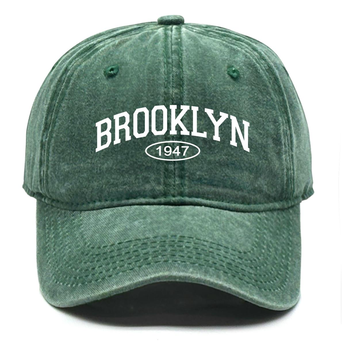 

BROOKLYN 1947 Кепки Snapback Унісекс Прана Бавовна Всесезонні Кепки Для Жінок Регульована Пряжка Капелюхи Один Розмір Підходить Усім зелений