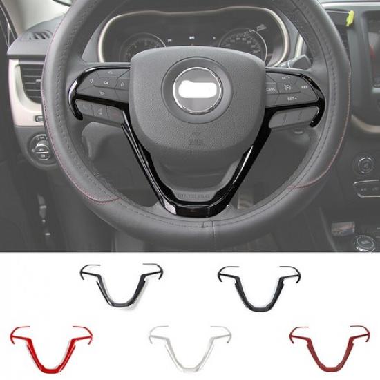 Car Steering Wheel Molding Frame Decor Cover for Jeep Cherokee 2014+ Accessories