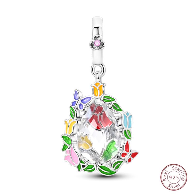 Copper Beaded Pendant Shiny Zirconia Sunflower Flower Original 3Mm Bracelet Women Fine Jewelry