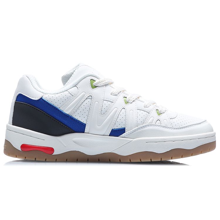 Li Ning The One Synthetic Leather Trendy Versatile Non-Slip Lightweight Breathable Low-Top Skate Shoes Men sneaker Cloud-White AGCQ295-1
