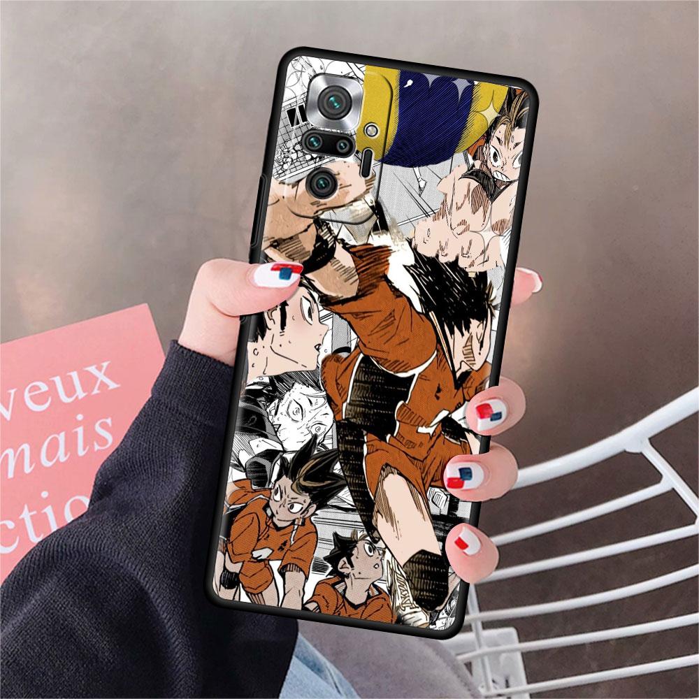 Funda For Xiaomi Redmi Note 10 9 11 Pro Soft Phone Case 10S 9S K40 8 9A 9C 9T 7 10C 8T Silicone Cover Haikyu!! Anime Shell Capa