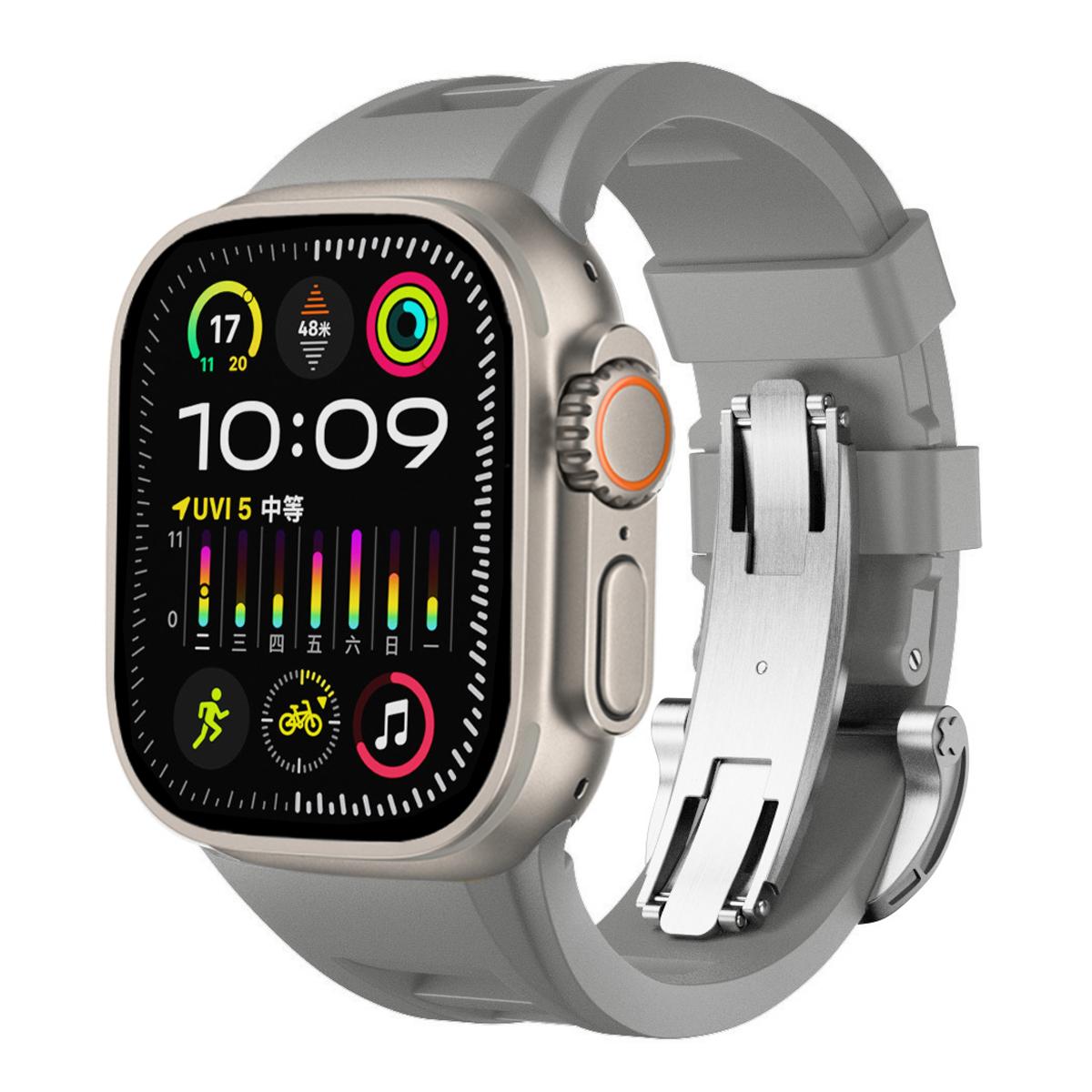 

Классический металлический+силиконовый ремешок для Apple Watch Ultra 2 Band 49 мм 45 мм 44 мм 42 мм belt correa Bracelet iWatch Series 9 8 7 6 5 4 3 SE ultra 42mm 44mm 45mm 49mm