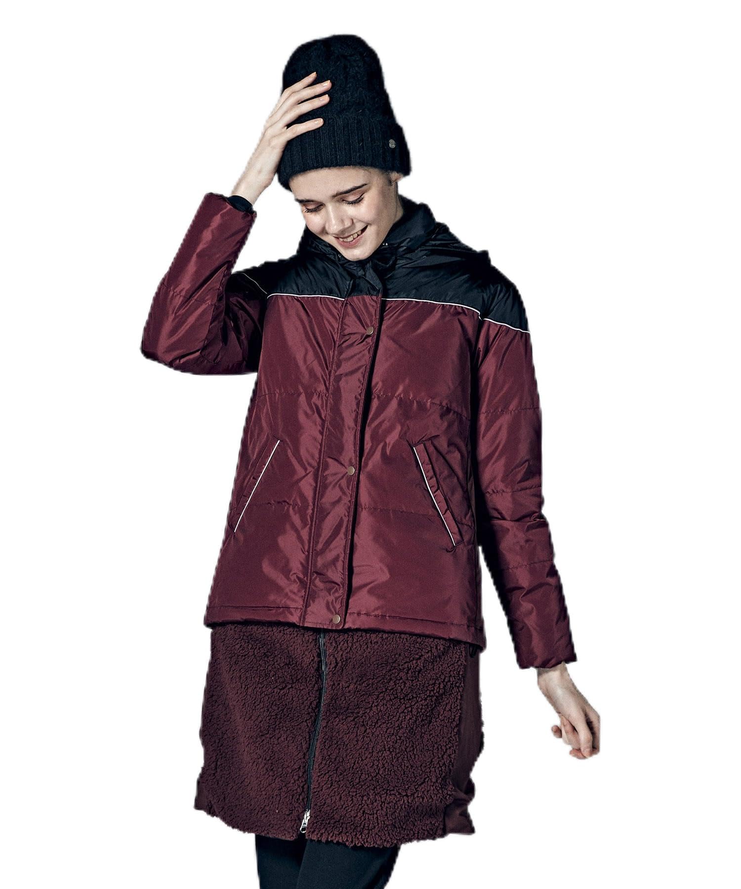 

removable thermal heat water lightweight golf MGWWJK04 BKBW LL [Munsingwear] Blouson, hood, storage, navigation, repellent, warm, Women s (Black