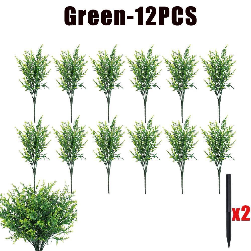 6-18PCS Bundles Artificial Lavender Flowers Outdoor Flowers Uv Resistant Artificial Plants Fake Shrubs Flowers Greenery Bushes