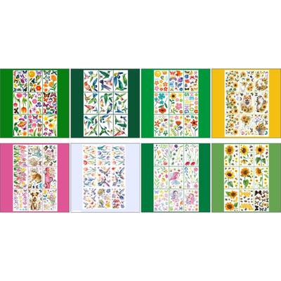 9 Sheets Colorful Spring Window Sticker Waterproof PVC Decal Clings for Home Office Decorations and Kindergarten Teacher