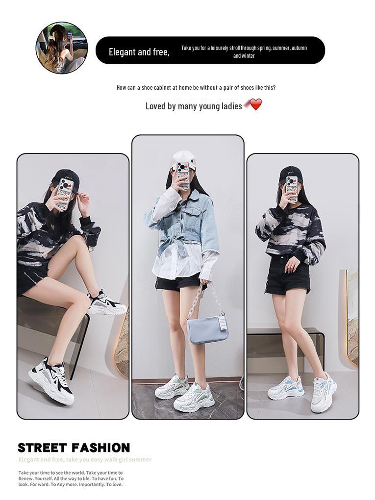 Women's Trendy Daddy Sneakers K802 - Spring 2025 Collection, All-Match Casual Sports Shoes for Spring and Autumn