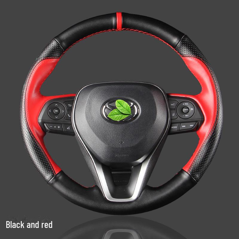 Handgenähter Lenkradbezug aus Rindsleder für RAV4, Camry, Corolla, Wildlander