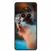 For Honor Magic 7 Case 7Pro Painted Cat Colorful Soft Edge Silicone Black Bumper For Honor Magic7 Pro Back Cover Magic7 5G Para