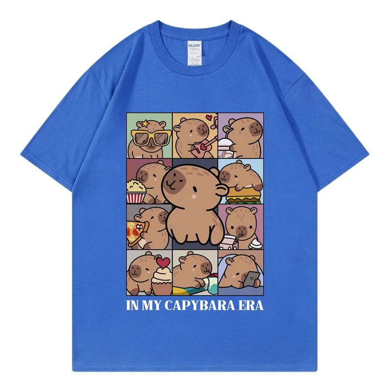 

In My Capybara Era T-Shirt Clothing Fashion Short Sleeve T Shirts Summer Casual Loose Cotton T-Shirts Streetwear 140