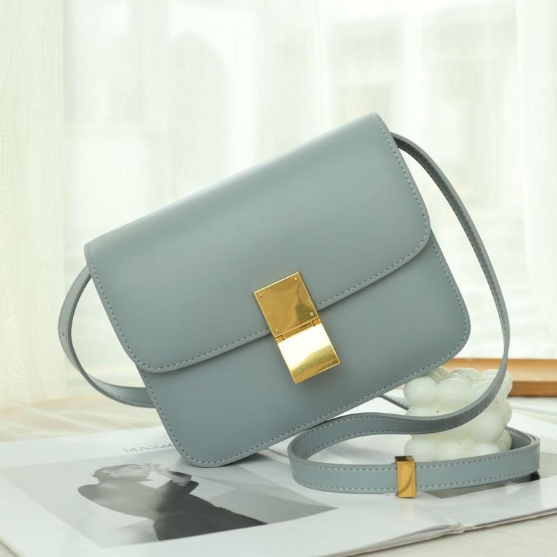 High-end Fashionable Small Square Bag Genuine Leather Women's Trendy Retro Tofu Box Cross-slung