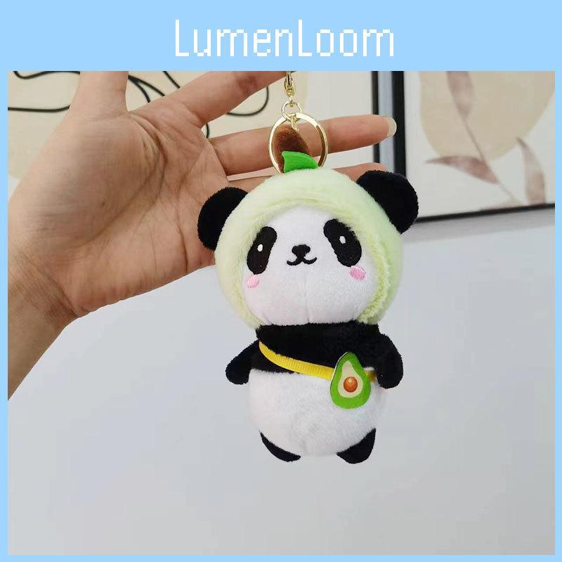Adorable Plush Panda Keychain Avocado Short Plush Stuffed Animal Doll Bulk