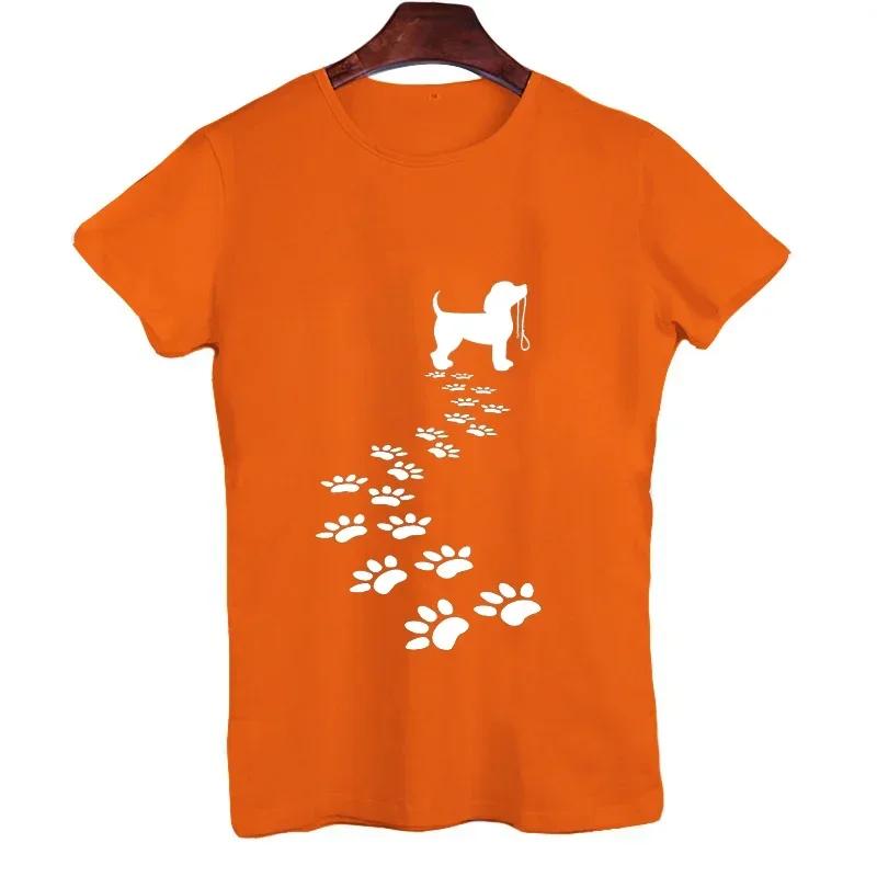 Letnie Koszulki Moda Wzór Łapy Psa Koszulka Damska Męska Top Zabawna Koszulka Graficzna dla Miłośników Psów Femme Koszulka Harajuku Koszulka Hip Hop