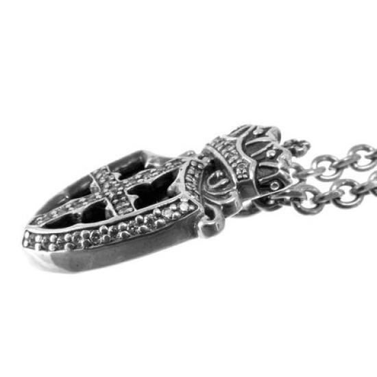 ArtemisClassic Onyx Emblem Charm Silver Accessory Brand Jewelry Silver 925 Necklace Pendant [Artemis Classic] ac-acp0229 Men's Women's