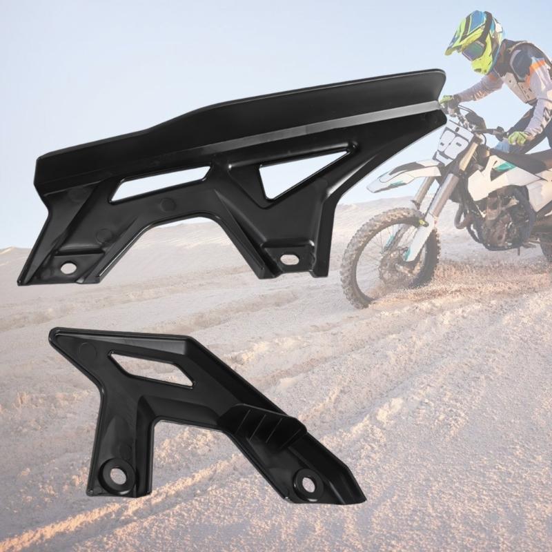 Black Chain Cover Kit for Electric Dirt Bike Maintenance, Upper Lower Nylon Guards for Drivetrain Area Replacement, Molded Two Piece Set