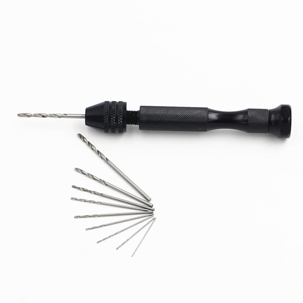 Tools Set Mini Micro Aluminum Hand Drill Mini Hand Pin Vise  Jewelry Tool Micro Twist Bit