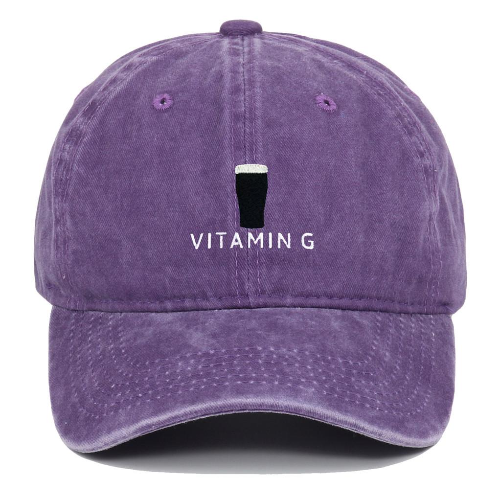 Vitamin G Letter Vintage Baseball Cap With Breathable Cotton And Curved Brim