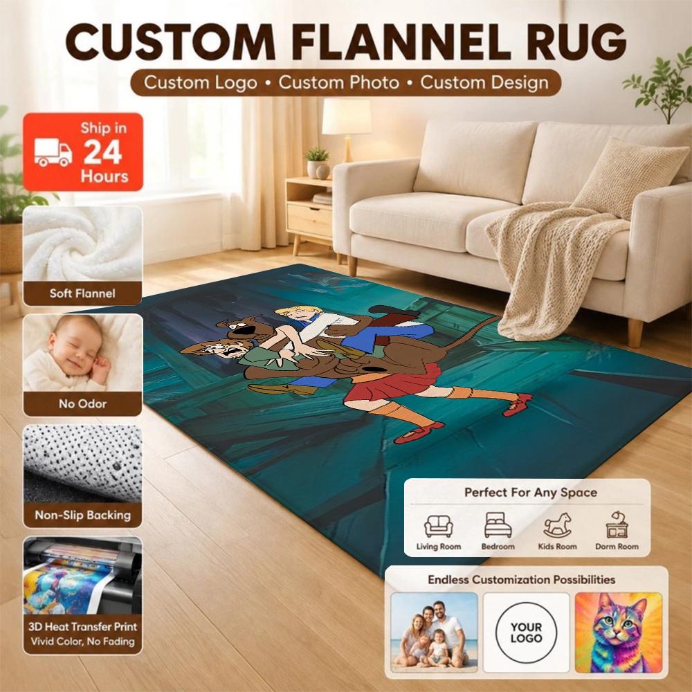 Scoobydoo Gang Together Theme Rug Soundproof Noisereducing Carpet For Living Room Bedroom Office Home Decor Birthday Gift