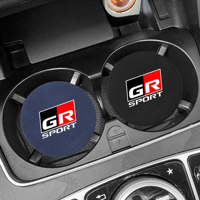 1pcs Suede Car Coaster Mat Water Cup Slots Non-Slip Pad for Toyota Corolla TRD GR Yaris Chr Auris RAV4 Land Cruiser Camry Highlander
