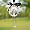 Diamond Pearl Car Pendant Cute Cartoon Heart Star Tassels Rearview Mirror Ornaments Rhinestone Woman Car Decro Accessories