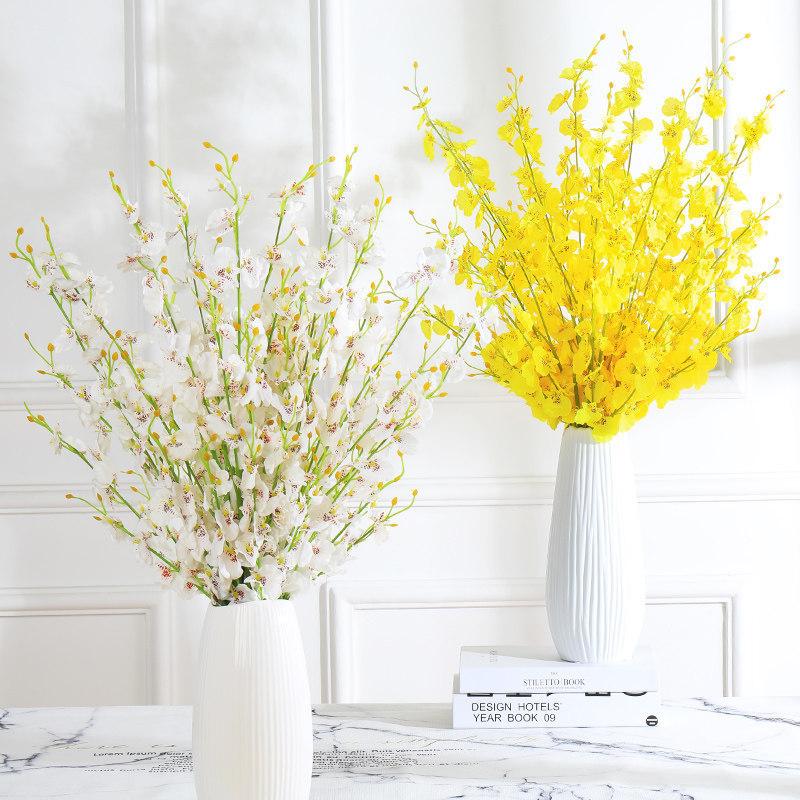 Phalaenopsis Orchid Artificial Flower Bouquet For Wedding Decor And Home Office Display