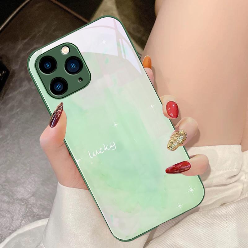 Aquarell-Mischung Für iPhone 16 Pro Max 15 Pro 14 13 12 Mini 11 XS Max XR 7 8 Plus SE 2022 Gehärtetes Glas Handyhülle