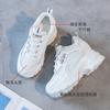 New Little White Shoes Women's Lace-up Slope Heel Inner Height Increase Versatile Sports and Leisure Dad Shoes Women