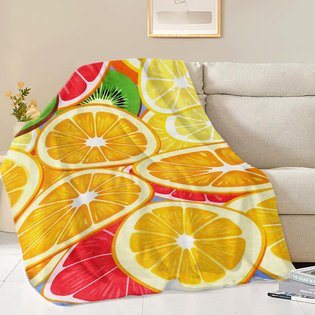 Fruits Oranges Lemons Grapefruits Printed Blanket Soft Fleece Warm Flannel Life Throw Blankets for Sofa Bedding Quilt