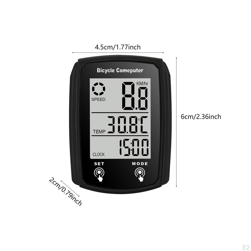 Fahrradcomputer Kabelgebunden Digitaler LCD-Bildschirm mit Hintergrundbeleuchtung Uhr Radfahren