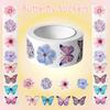 500pcs/roll Butterfly Flower Sticker 1 Inch 8 Design Colorful Butterfly Decals Decorative Flowers Cute Sticker Party Favor Decor