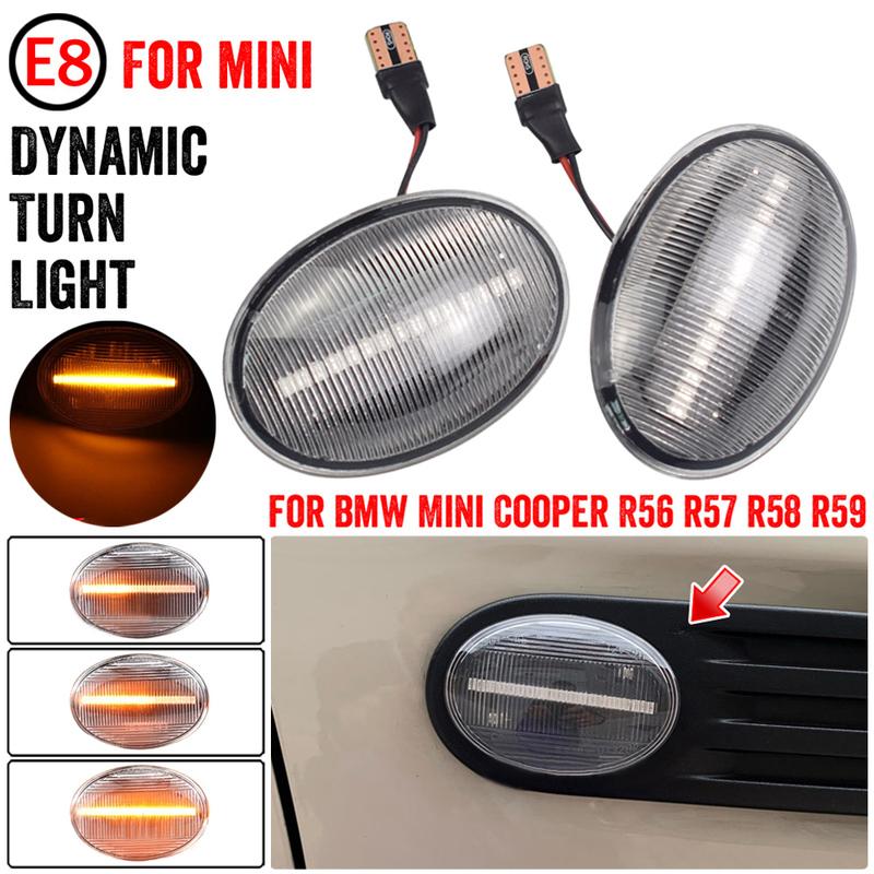 2X Car Flowing Side Repeater Lamp LED Dynamic Side Marker Light Indicator For BMW MINI Cooper R55 R56 R57 R58 R59 2007 2008-2013