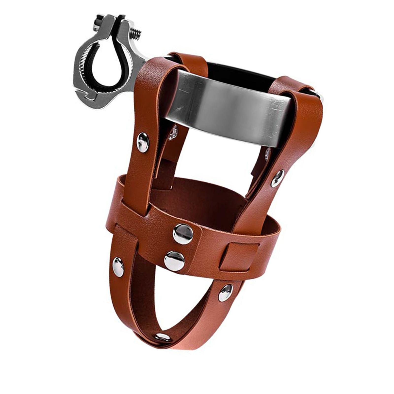 

Кожаный держатель для напитков на шоссейном велосипеде, держатель для бутылки с водой, держатель для чашки для кофе на велосипеде, легко устанавливается B