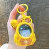 Cartoon Glow Backpack with Kitten Bear Keychain - Creative Student Schoolbag Pendant and Night Light Gift