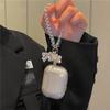Glitter Transparent Anti-drop Bluetooth Headset Case for Apple AirPods 1 /1 Generation Bear Crystal Pendant Pro/1