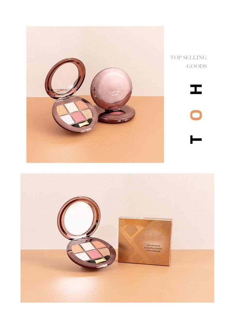 Silky Six-Color Earth Tone Eyeshadow Palette: Matte & Pearlescent Shades for Beginners