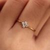 925 Silver Zircon Crystal Clover Flower Finger Rings for Women Fashion Wedding Engagement Party Charm Jewelry