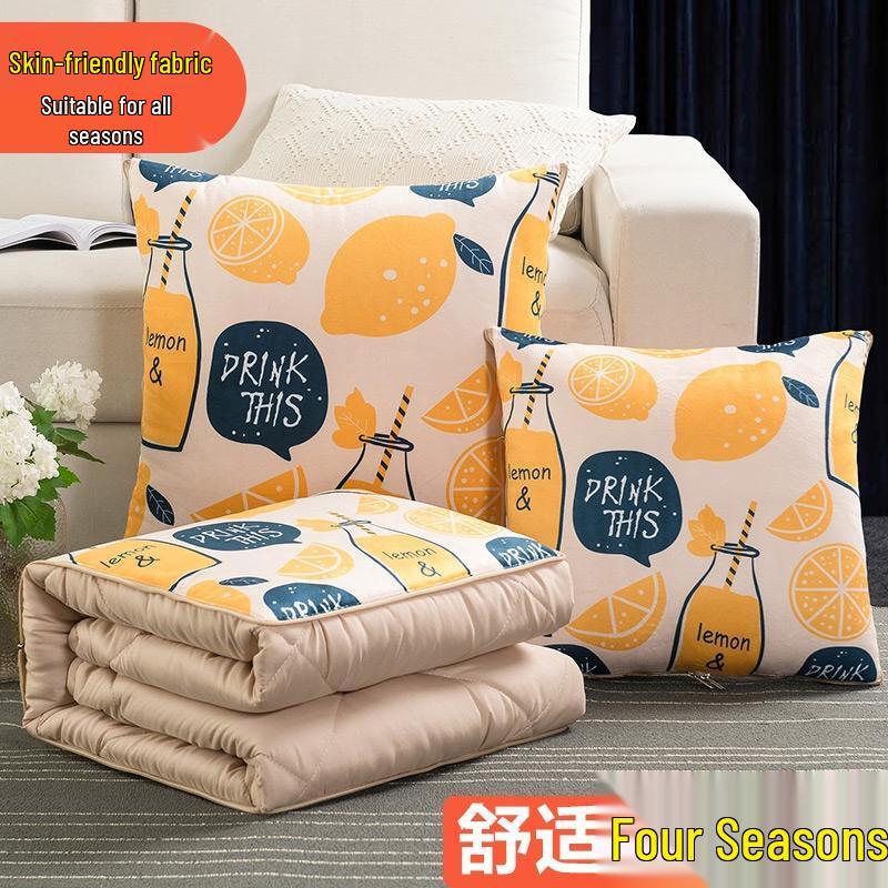 HANDUNYOU 2-in-1 Lemon Tea Nap Pillow & Blanket