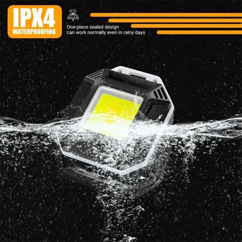 Multifunctional Portable Keychain LED Flashlight Type-c Rechargeable Lantern with Magnet Camping Fishing Outdoors Work Lights