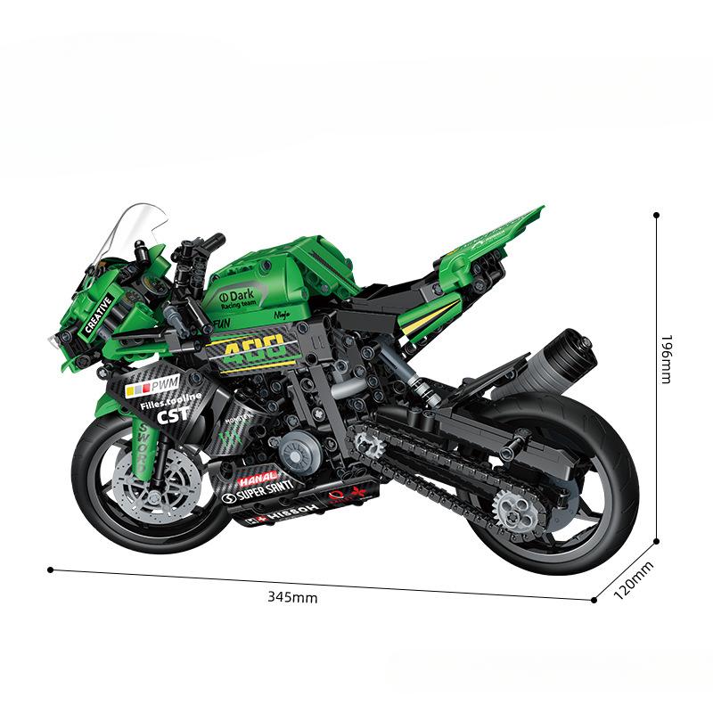 908 шт Night Bringer 400 мотоцикл мальчик строительные блоки игрушка в подарок без коробки — фото 4