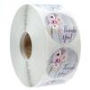 50-500 Pcs 1inch Floral Thank You Sticker Thank You Adhesive Label Scrapbooking for Envelope Seal Stationery Sticker