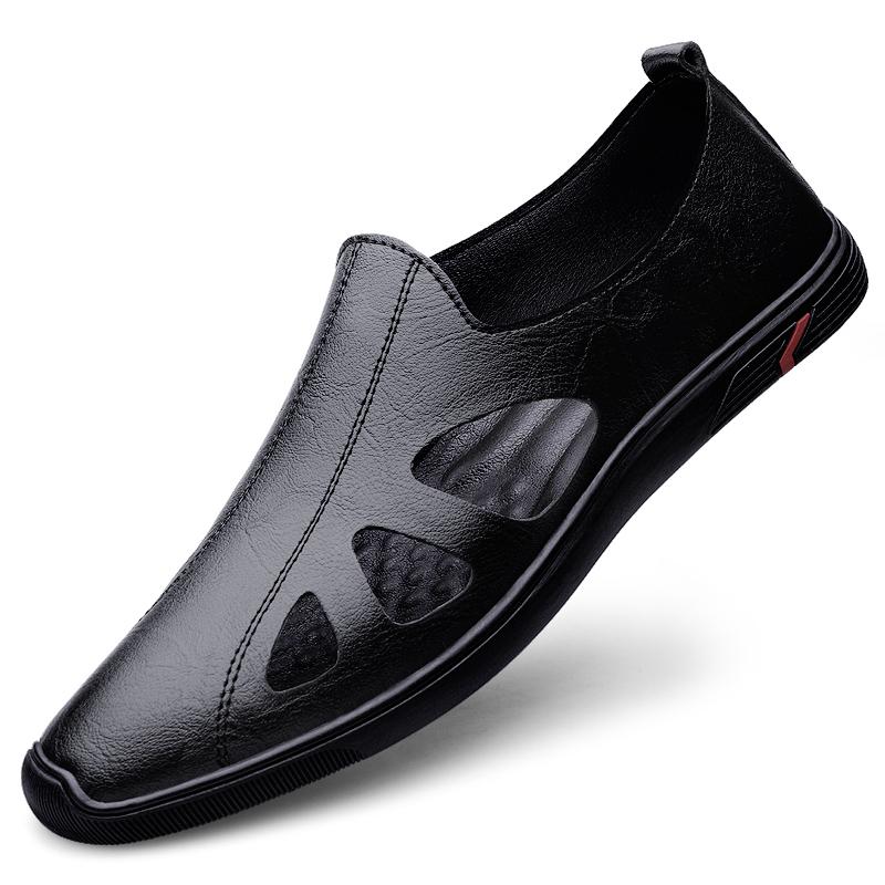Fashion Luxury Brand Cow Leather Retro Sandals Men's Summer New Shoes Leisure Beach Shoes Male Genuine Leather Slippers Business Sandals