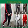 Mens Running Tracksuit Set With Hooded Jacket And Adjustable Waistline Pants For Activewear