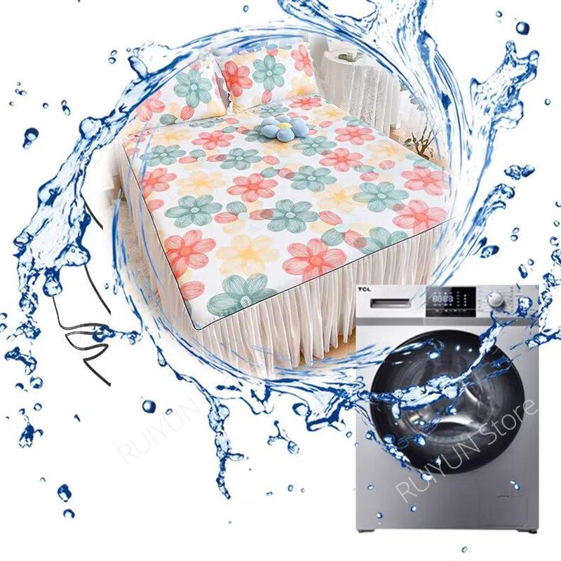 Decorative Lace Ruffled Bed Skirt Non-slip Mattress Cover Princess Printed Bed Skirt Bedsheet Bed Cover Home Bedspread Bed Skirt
