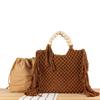 Sommer-Korbseil Böhmischer Stil Handgewebte Handtaschen Quaste Hohl geschnitzt Damen Tasche für Strandurlaub Täglich Lässige Clutch Taschen