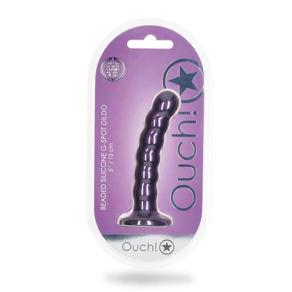Ouch! - Silicone dildo with beads - 13 cm