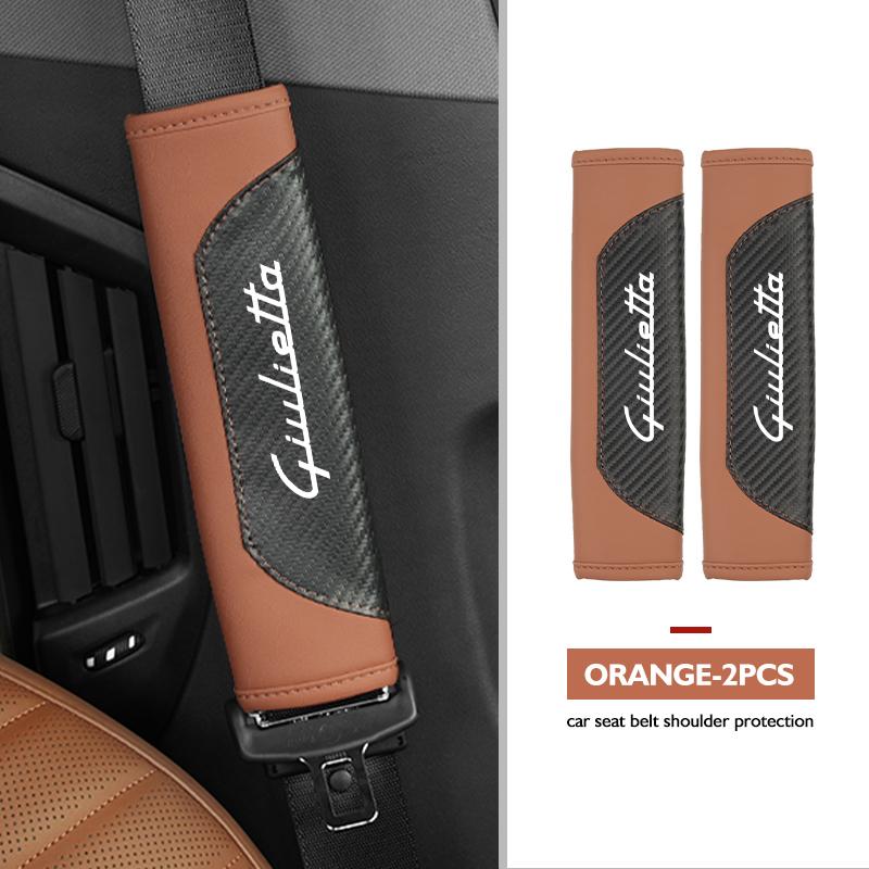 BQVLT1 Car Seat Belt Shoulder Cover Protection Pads Safety Belt Accessories For Alfa Romeo GT Stelvio F1 Brera Volante Tonale Gloria
