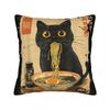 Cat Ramen Anime Kawaii Cat Pillow Case  Square Pillow Cover For Chair Sofa Home Decor Kawaii Pillowcases