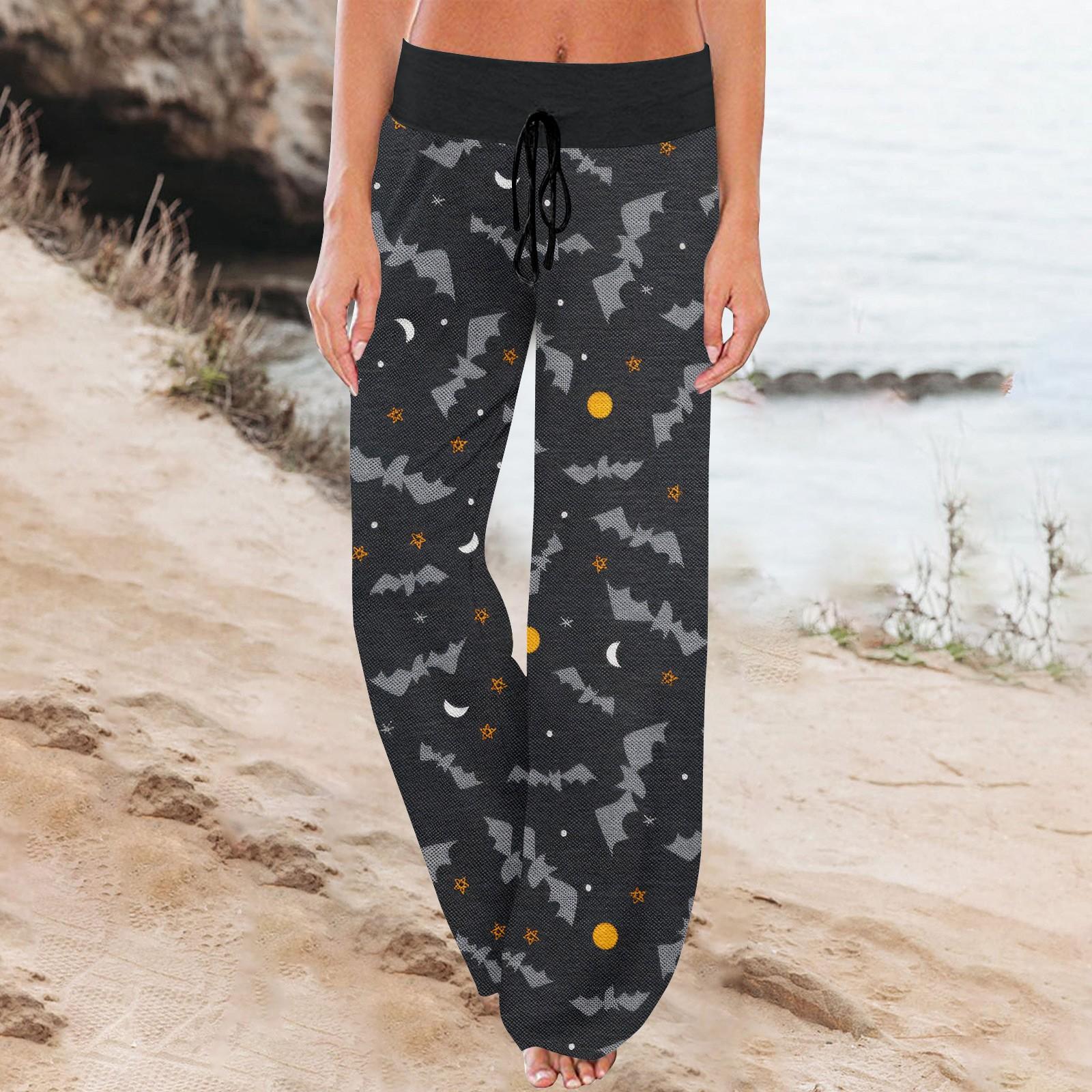 

Женские спортивные брюки, спальные брюки, напечатанные широкие брюки на шнурке, повседневные брюки с карманами XL