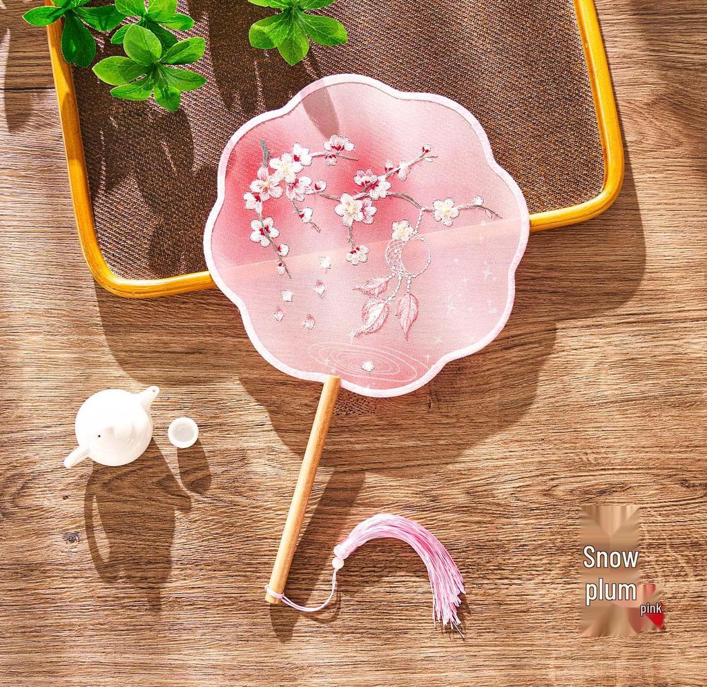 Ancient Style Chinese Embroidery Fan: Classical Hanfu Fairy Dance Accessory