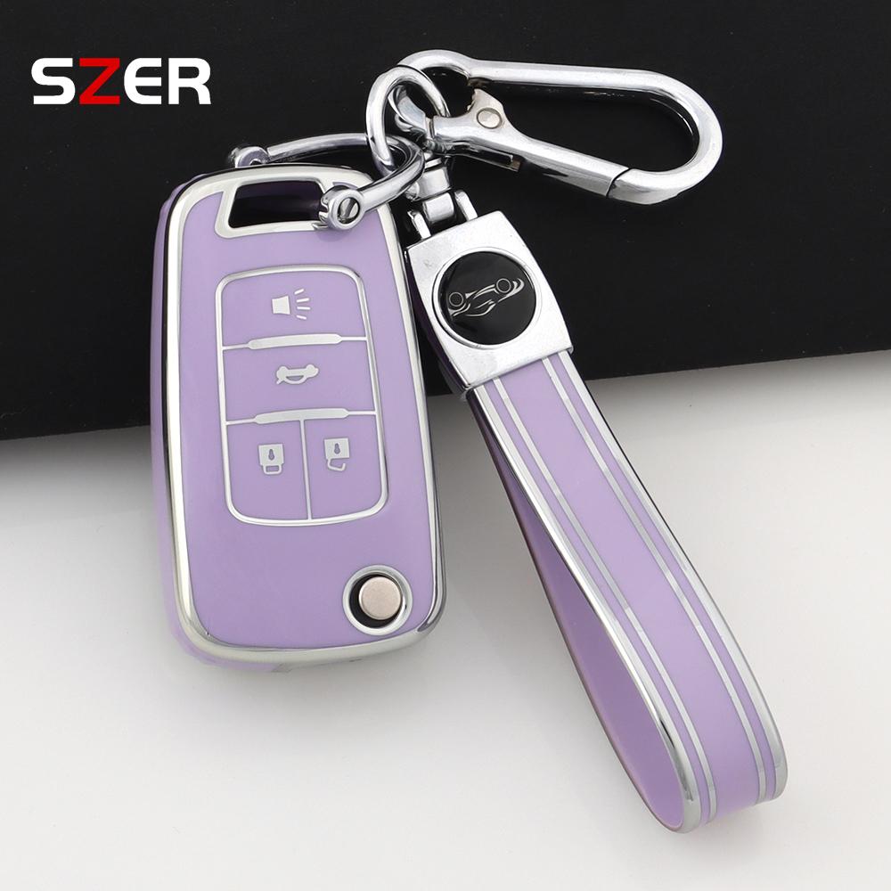 Tpu Style Car Flip Key Case Cover Shell Fob For Chevrolet Cruze Aveo Camaro Epica Lova Sail Spark Opel Astra Corsa 3/4 Buttons