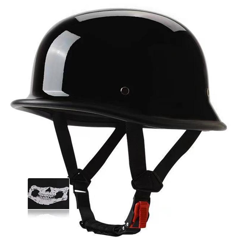

New Retro Helmet for Motorcycle Germany Style Vintage Half Helmet Scooter Motorbike Casco Moto Helmet DOT Approved Size S-XXXXL S